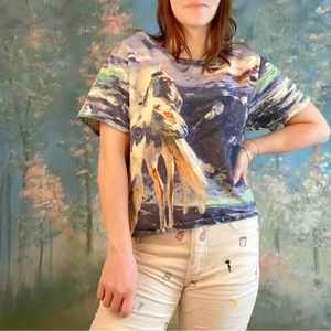 Paul & Joe Sister - amazing horse painting sweatshirt, size small